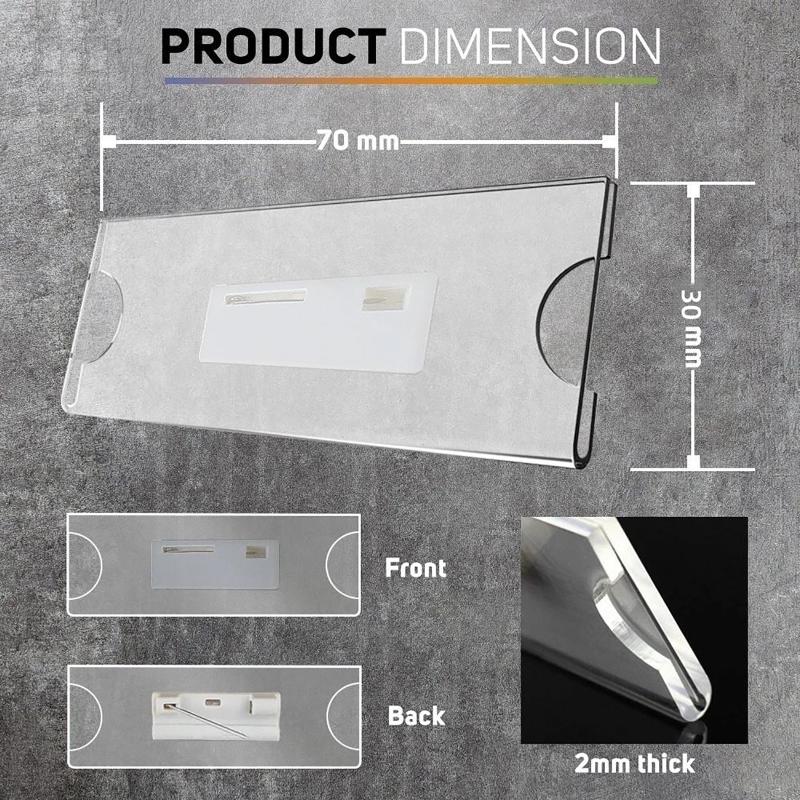 Clear Safety Pin Clip Brooch U - Index Card Holder recension och pris