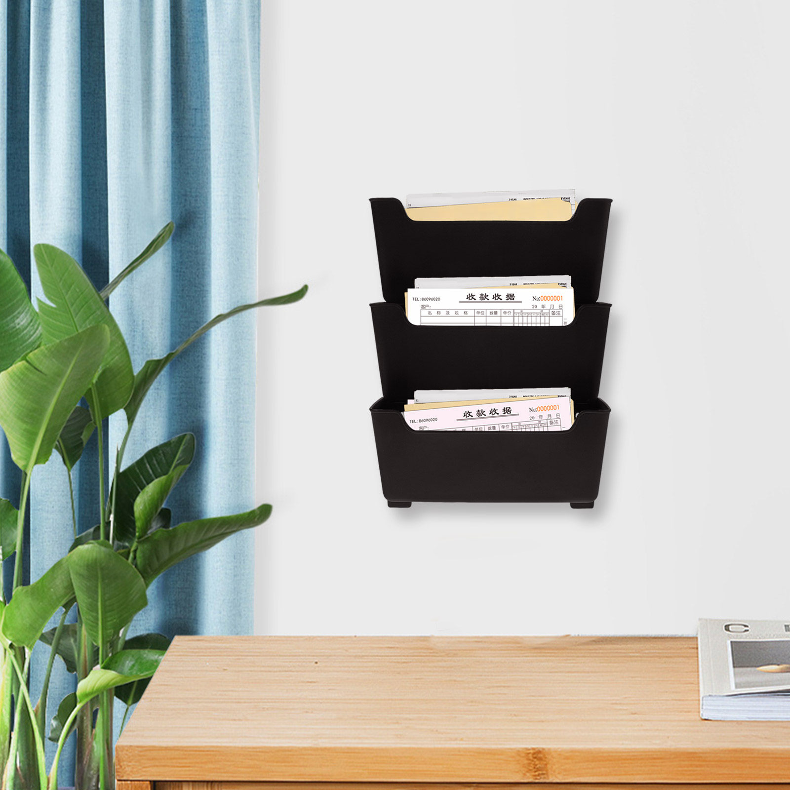 1Set Wall File Organizer Trans - Magazine Holder Rack recension och pris